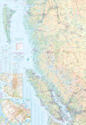 Haida Gwaii and Queen Charlotte Islands Road and Physical Travel Reference Map, British Columbia, Canada.