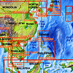 Indonesia Road and Physical Travel Reference Map.