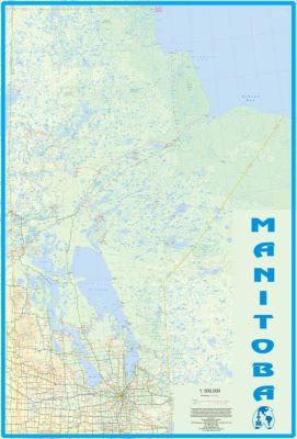 Manitoba WALL map, Canada.