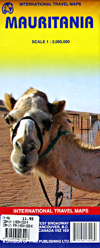 Mauritania and Mali Road and Physical Travel Reference Map.