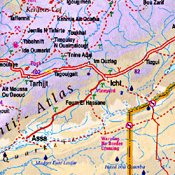 Mauritania and Mali Road and Physical Travel Reference Map.