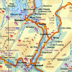 New Zealand, Road and Physical Travel Reference Map.