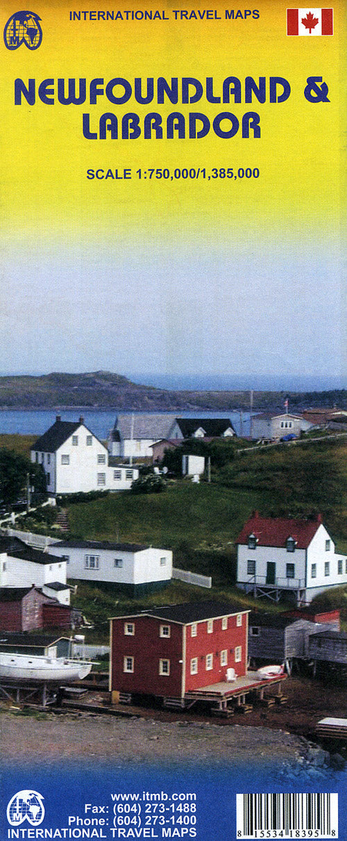 Newfoundland and Labrador Road Map, Canada.