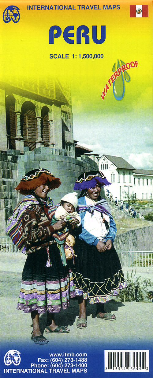 Peru Road and Physical Travel Reference Map.