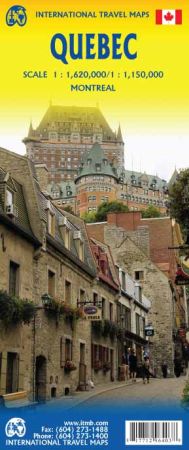 Quebec Province Road and Travel Reference Map, Canada.