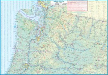 Seattle & Washington State and Physical Travel Reference Map.