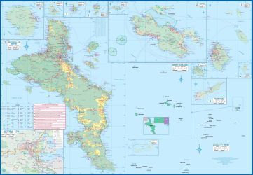 Seychelles and Indian Ocean Road and Physical Travel Reference Map, Indian Ocean.