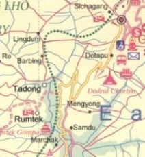 Sikkim and India Northeast, Road and Physical Travel Reference Map.