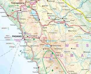 Sumatra Road and Physical Travel Reference Map.