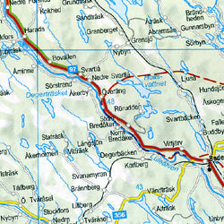 Sweden Road and Physical Travel Reference Map.