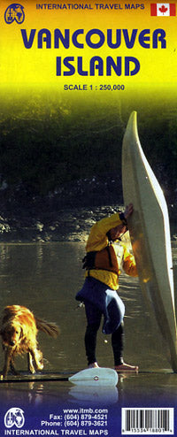 Vancouver Island, Road and Physical Travel Reference Map "8th Edition", British Columbia, Canada.