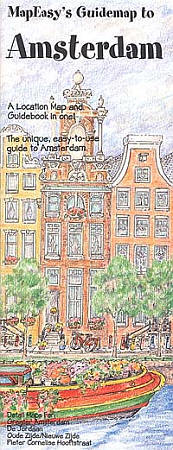 AMSTERDAM Illustrated Pictorial Guide Map, Netherlands.