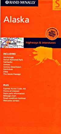 Alaska Road and Tourist Map, America.