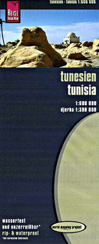 Tunisia Road and Topographic Tourist Map.