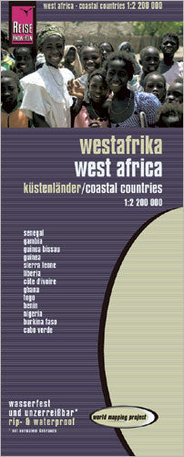 West Africa "Coastal Countries" Road and Topographic Tourist Map.