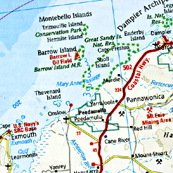 Australia Road and Physical Tourist Road Map.