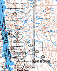 Lake Mead National Recreation Area, Road and Topographic Tourist Map.