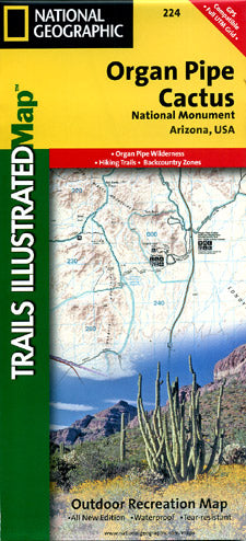 Organ Pipe Cactus National Monument, Road and Recreation Map.