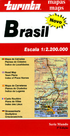 Brazil Road and Topographic Tourist Map.