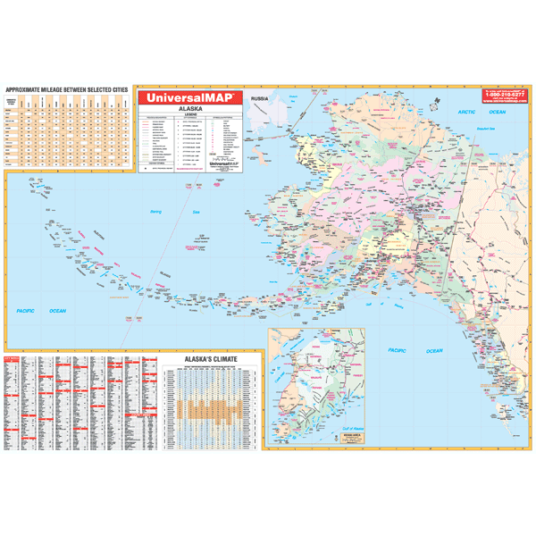 Alaska WALL Map.