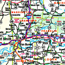 Arkansas "Flipmap" Road and Tourist Map, America.