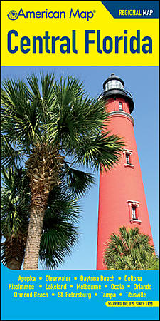 Central Florida, Road and Tourist Map.