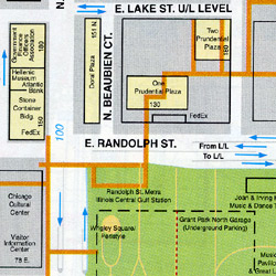 Chicago Loop Map, Illinois, America.