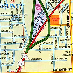 Miami and Dade County Street ATLAS, Florida, America.