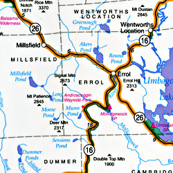 New Hampshire "StateSlicker" Road and Tourist Map, America.