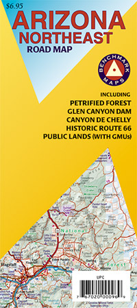 Arizona "Northeast" Road and Recreation Map, America.