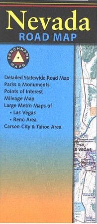 Nevada Road and Recreation Map, America.