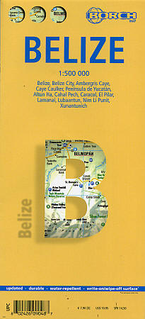 Belize Road and Tourist Map.