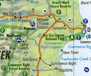 Belize Road and Tourist Map.