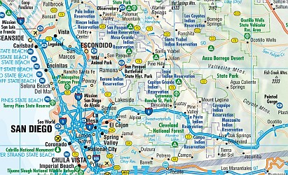 California Road and Tourist Map, America.