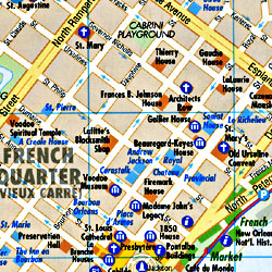 United States, SOUTHEAST, THE SOUTH AND FLORIDA, Road and Shaded Relief Tourist Map.