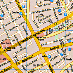 Dominican Republic, Road and Shaded Relief Tourist Map, West Indies.