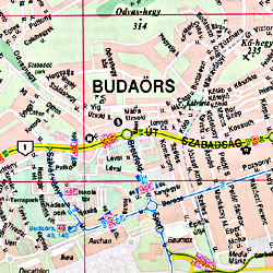 Budapest "Metropolitan" Map, Hungary.