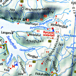 Iceland Road and Shaded Relief Tourist Map.