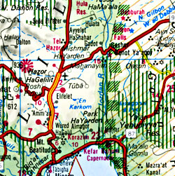 Israel Road and Shaded Relief Tourist Map.