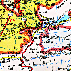 Middle East, Road and Tourist Map.