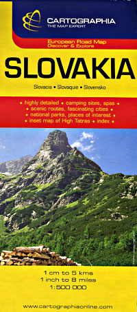 Slovakia Road and Tourist Map.