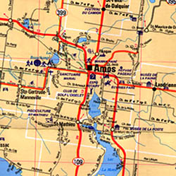 Quebec Province Regional Tourist Road Map (Abitibi-Temiscamingue) #01, Canada.