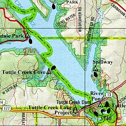 Kansas, Road, Topographic, and Shaded Relief Tourist ATLAS and Gazetteer, America.