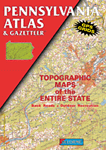 Pennsylvania Road, Topographic, and Shaded Relief Tourist ATLAS and Gazetteer, America.