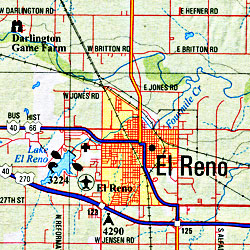 Oklahoma Road, Shaded Relief and Topographic Tourist ATLAS and Gazetteer, America.