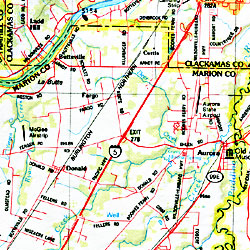 Oregon Road, Shaded Relief and Topographic Tourist ATLAS and Gazetteer, America.