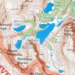 Wind River Range Southern, Road and Recreation Map, Wyoming, America.