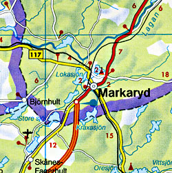 Denmark Road and Shaded Relief Tourist Map.