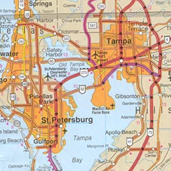 Florida Road and Tourist Map, America.