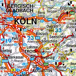 Germany Road and Shaded Relief Tourist Map.